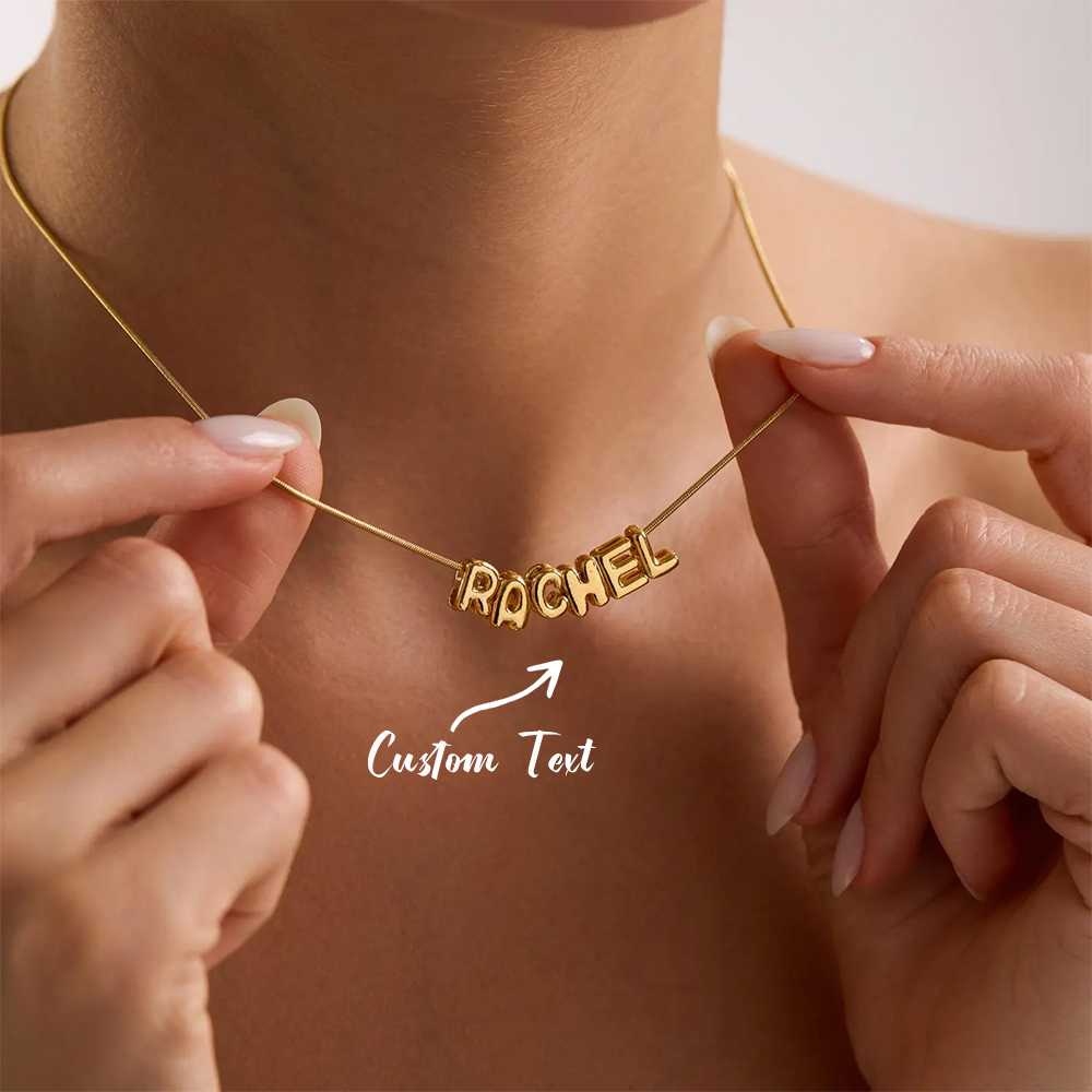 Name Necklace Custom - Collana personalizzata con iniziale a palloncino