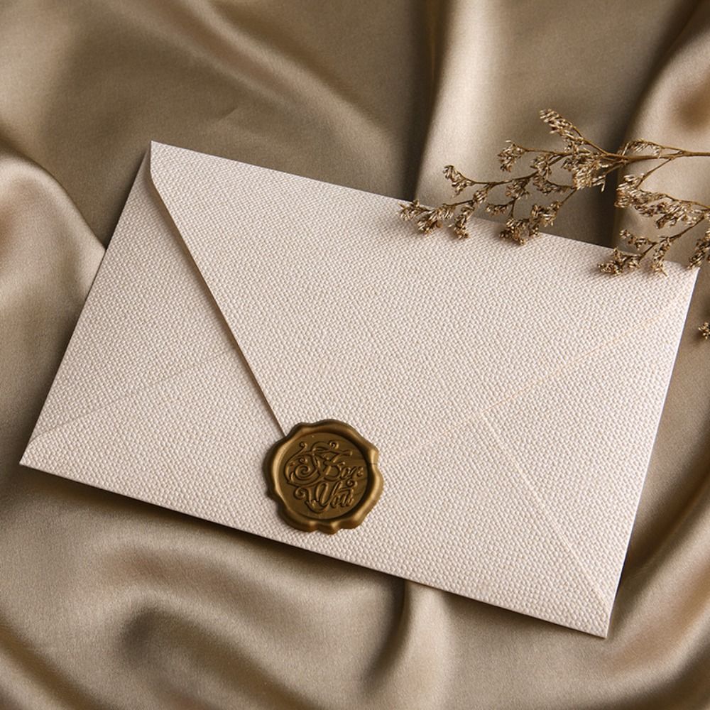 Wax Seal Letter Kit - Busta retrò con texture in lino
