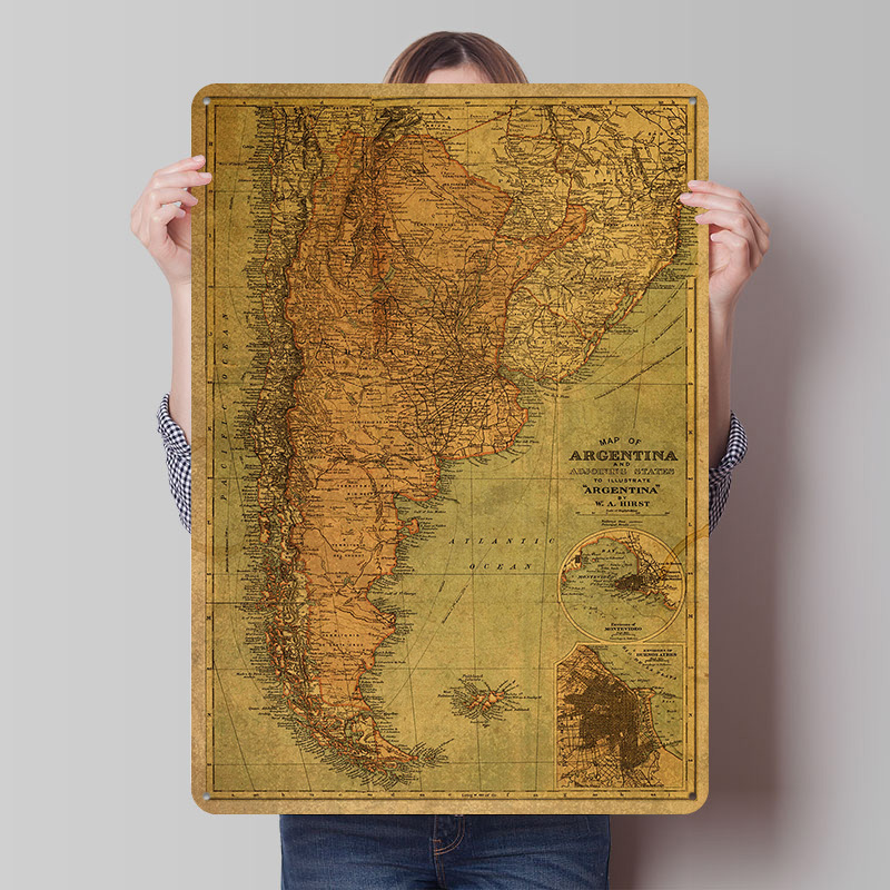 Custom Map Poster - Poster in Latta con Mappa Vintage