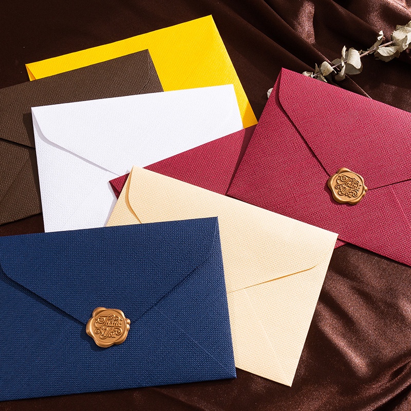 Wax Seal Letter Kit - 5 buste con motivo in lino
