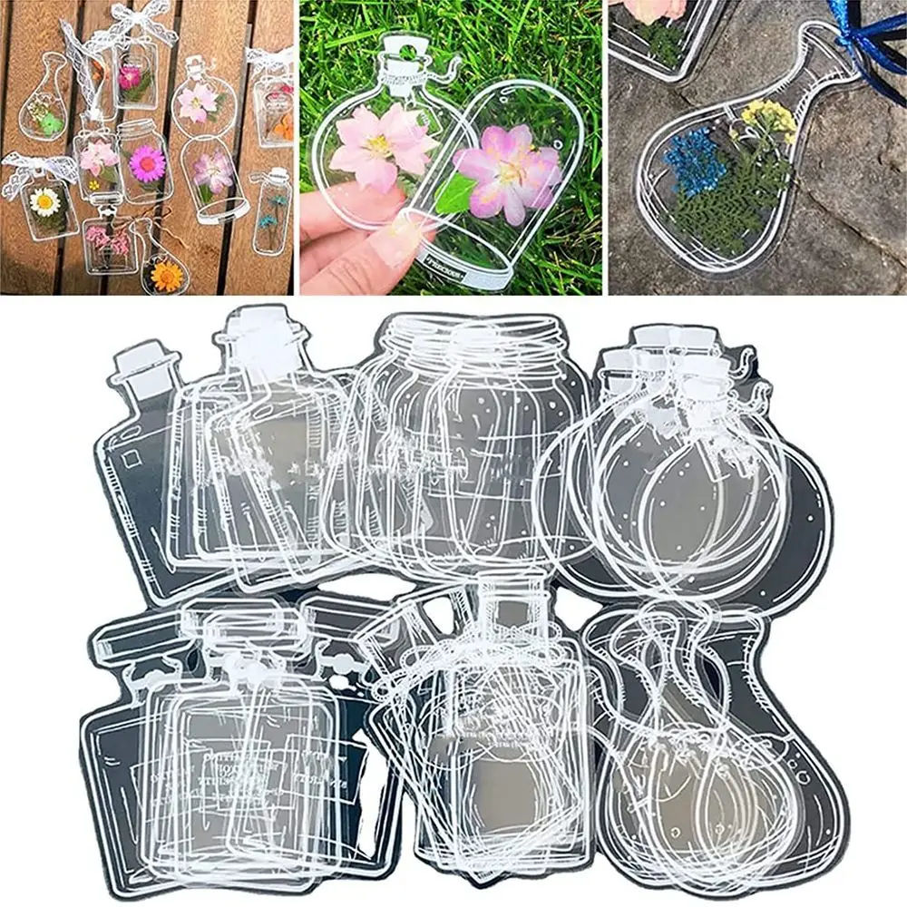 Dried Flower Bookmark - Modello di bottiglia dei desideri Segnalibro