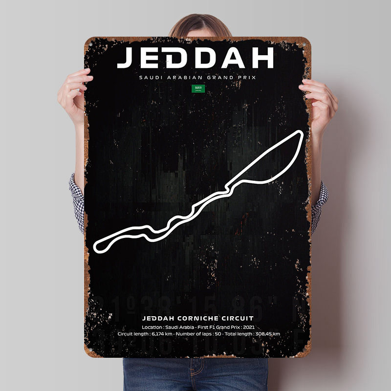 Custom Map Poster - Poster Mappa Circuito di Jeddah, Arte
