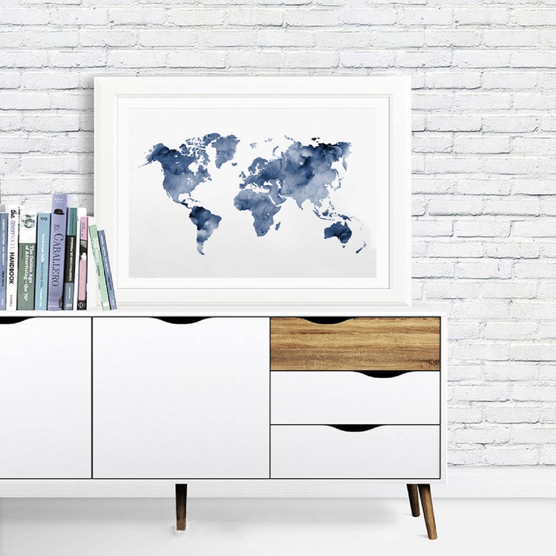 Mappa del mondo blu Stampa Map - Custom Star Map recensione e prezzo